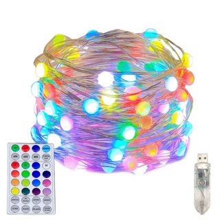 Smart LED kobber lyskæde med multifarvet lys - USB drevet 